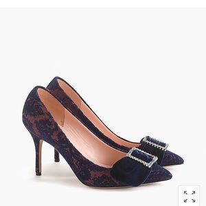 J.Crew Pointed Toe Buckled Bow in Brocade